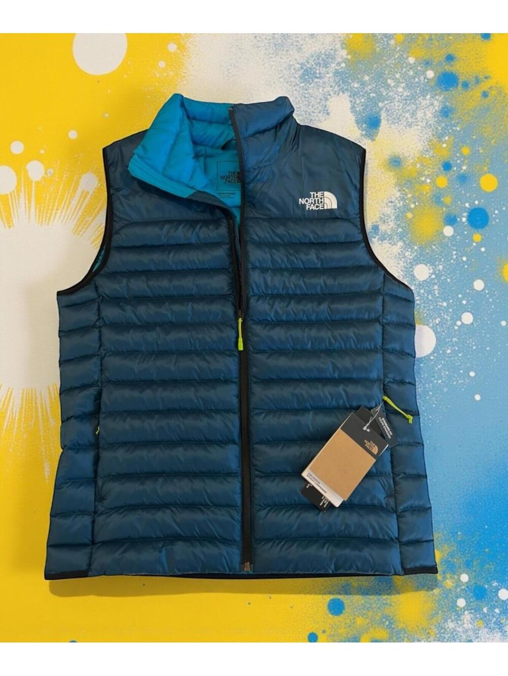 $180 Men's The North Face Terra Peak Insulated Hiking Camping Vest Petrol Blue S